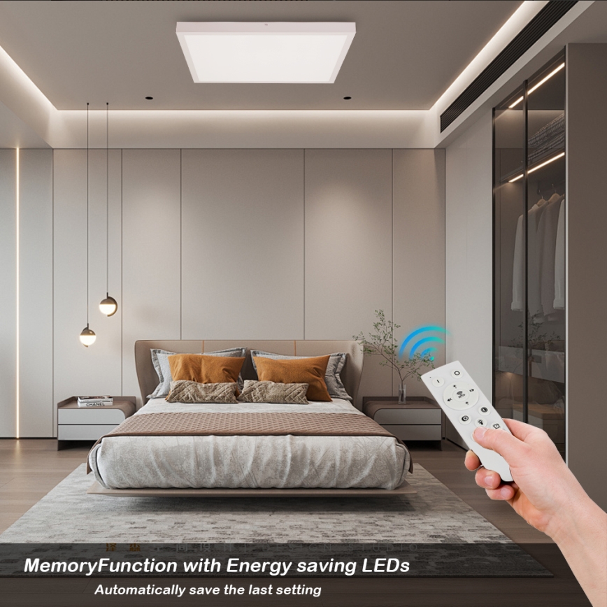 Brilagi - Φωτιστικό οροφής μπάνιου dimming LED FRAME SMART LED/50W/230V 60x60 cm 3000-6000K IP44 λευκό + τηλεχειριστήριο