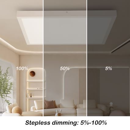 Brilagi - Φωτιστικό οροφής μπάνιου dimming LED FRAME SMART LED/50W/230V 60x60 cm 3000-6000K IP44 λευκό + τηλεχειριστήριο