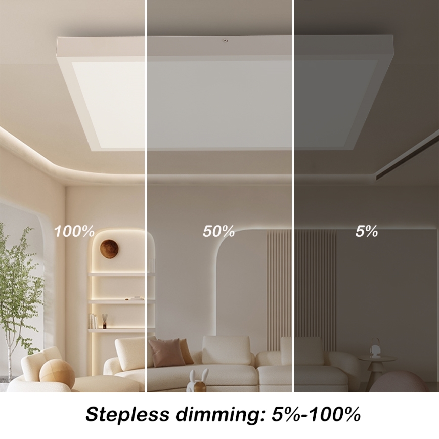 Brilagi - Φωτιστικό οροφής μπάνιου dimming LED FRAME SMART LED/50W/230V 60x60 cm 3000-6000K IP44 λευκό + τηλεχειριστήριο