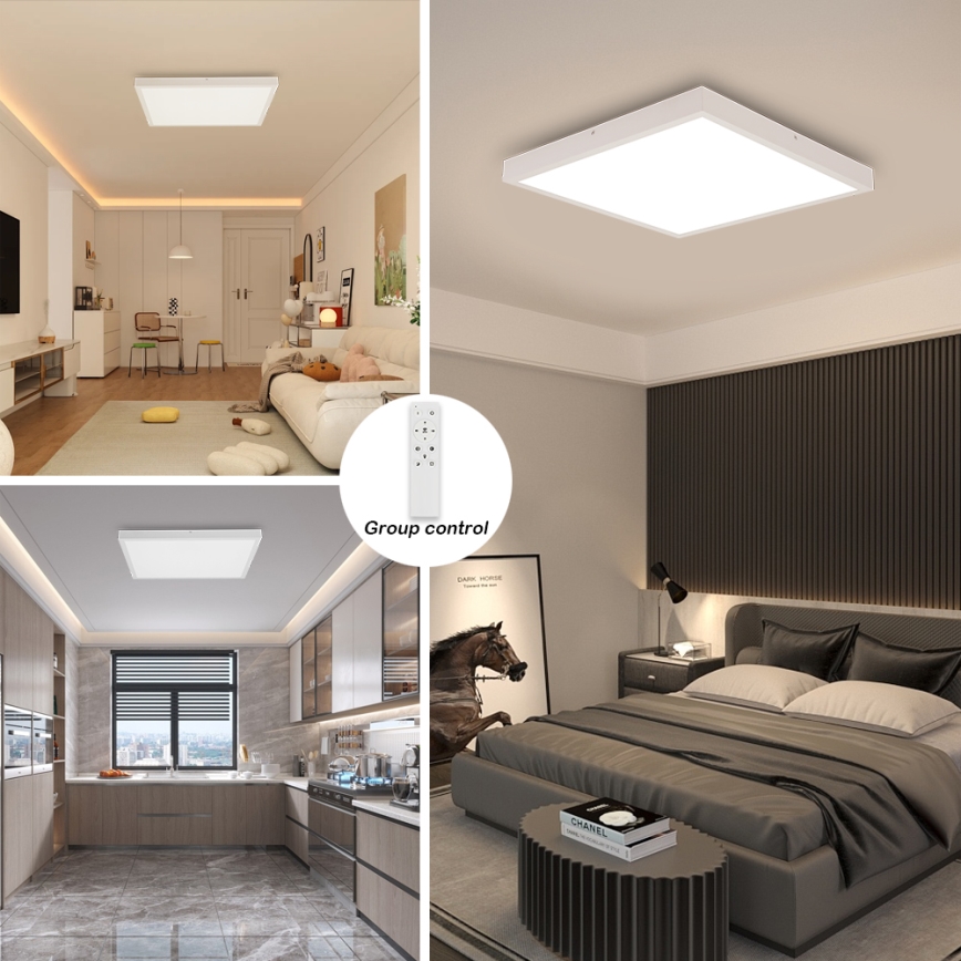 Brilagi - Φωτιστικό οροφής μπάνιου dimming LED FRAME SMART LED/50W/230V 60x60 cm 3000-6000K IP44 λευκό + τηλεχειριστήριο