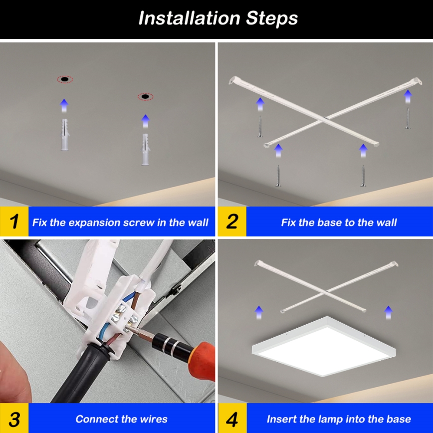 Brilagi - Φωτιστικό οροφής μπάνιου dimming LED FRAME SMART LED/50W/230V 60x60 cm 3000-6000K IP44 λευκό + τηλεχειριστήριο