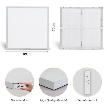 Brilagi - Φωτιστικό οροφής μπάνιου dimming LED FRAME SMART LED/50W/230V 60x60 cm 3000-6000K IP44 λευκό + τηλεχειριστήριο