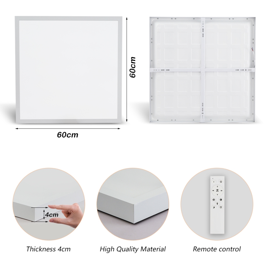 Brilagi - Φωτιστικό οροφής μπάνιου dimming LED FRAME SMART LED/50W/230V 60x60 cm 3000-6000K IP44 λευκό + τηλεχειριστήριο
