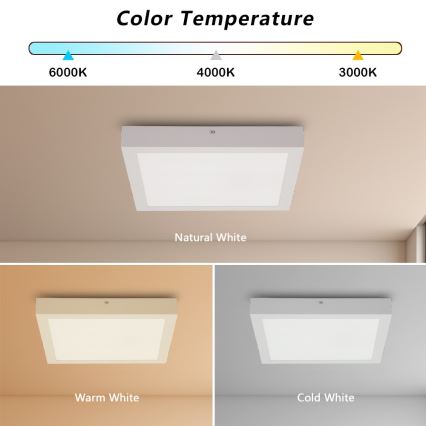 Brilagi - Φωτιστικό οροφής μπάνιου LED FRAME LED/24W/230V 30x30 cm 3000/4000/6000K IP44 λευκό