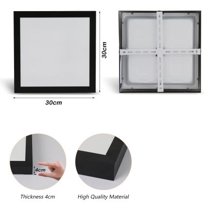 Brilagi - Φωτιστικό οροφής μπάνιου LED FRAME LED/24W/230V 3000/4000/6000K IP44 μαύρο