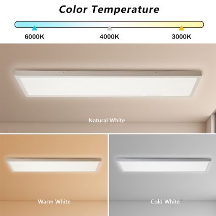 Brilagi - Φωτιστικό οροφής μπάνιου LED FRAME LED/50W/230V 30x120 cm 3000/4000/6000K IP44 λευκό
