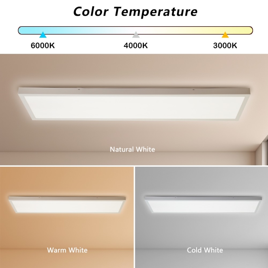 Brilagi - Φωτιστικό οροφής μπάνιου LED FRAME LED/50W/230V 30x120 cm 3000/4000/6000K IP44 λευκό