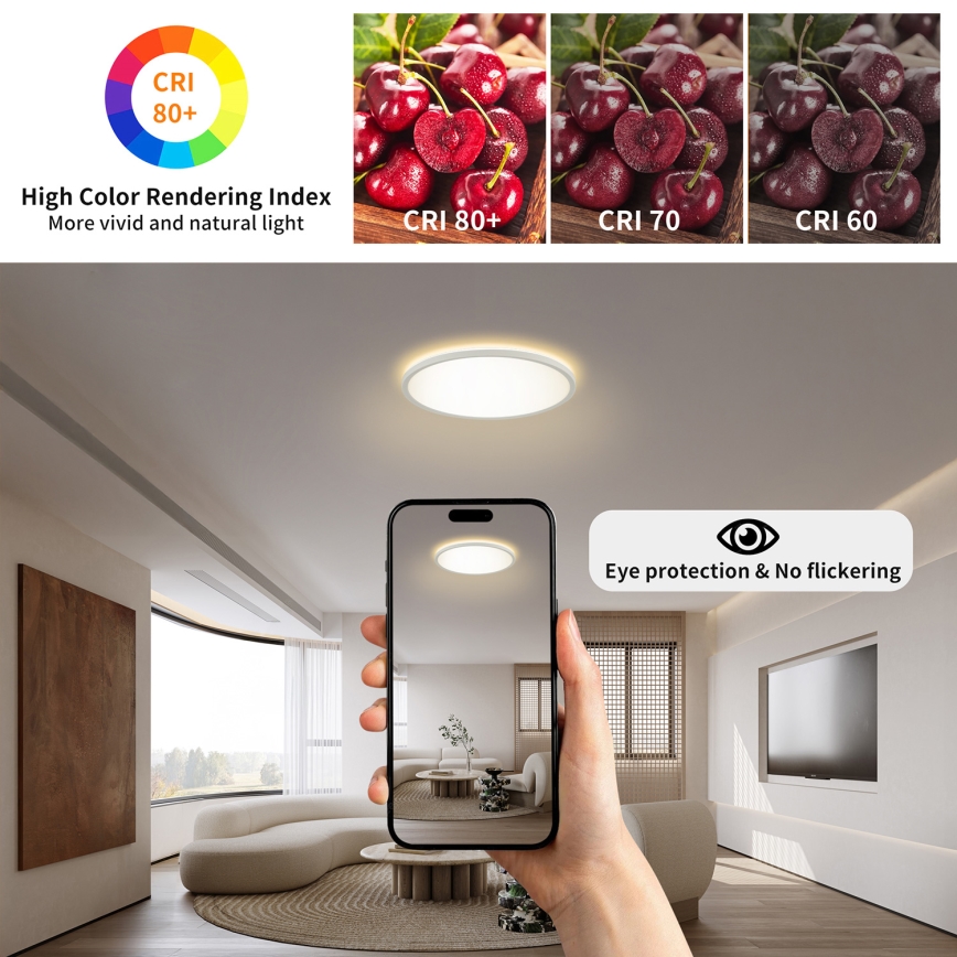 Brilagi - Φωτιστικό οροφής μπάνιου LED ULTRA SLIM LED/12W/230V διάμετρος 22,5 cm λευκό IP54