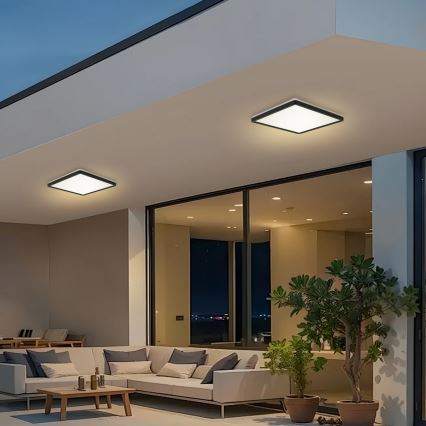 Brilagi - Φωτιστικό οροφής μπάνιου LED ULTRA SLIM LED/18W/230V 30x30 cm μαύρο IP54