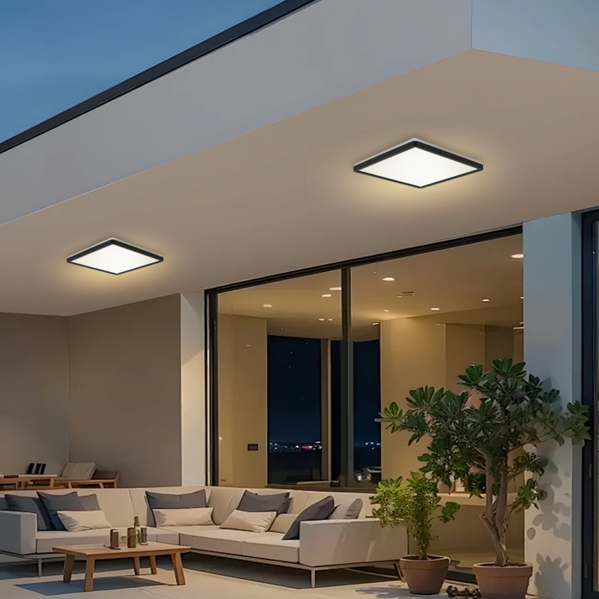 Brilagi - Φωτιστικό οροφής μπάνιου LED ULTRA SLIM LED/18W/230V 30x30 cm μαύρο IP54