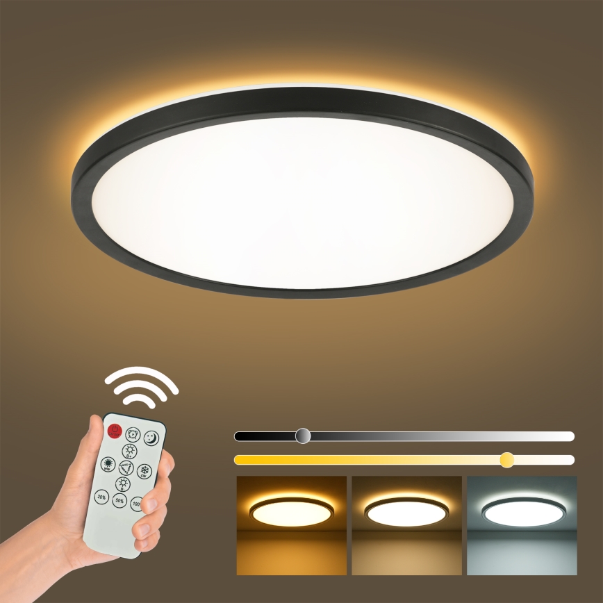 Brilagi - Φωτιστικό οροφής μπάνιου LED ULTRA SLIM LED/18W/230V διάμετρος 30 cm μαύρο IP54