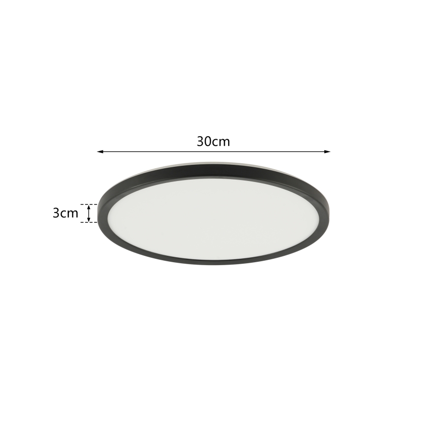 Brilagi - Φωτιστικό οροφής μπάνιου LED ULTRA SLIM LED/18W/230V διάμετρος 30 cm μαύρο IP54