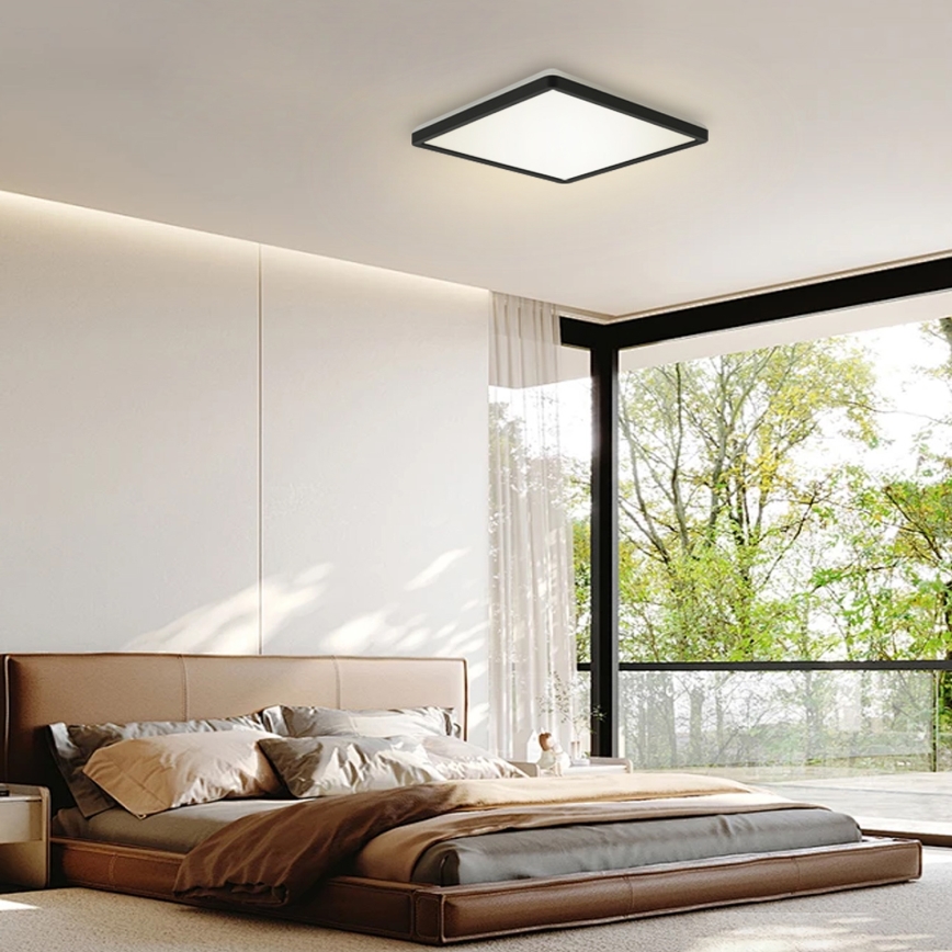 Brilagi - Φωτιστικό οροφής μπάνιου LED ULTRA SLIM LED/24W/230V 42x42 cm μαύρο IP54