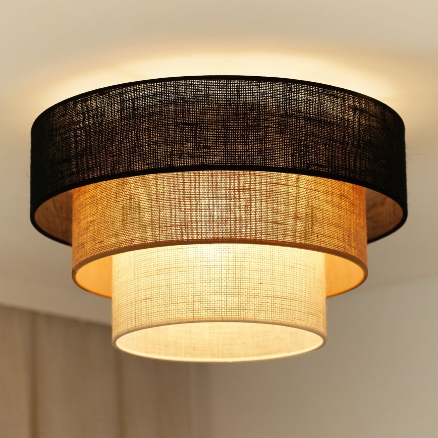 Brilagi - Φωτιστικό οροφής ASPEN LUNETA 1xE27/15W/230V διάμετρος 45 cm μαύρο/μπεζ/κρεμ