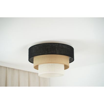 Brilagi - Φωτιστικό οροφής ASPEN LUNETA 1xE27/15W/230V διάμετρος 45 cm μαύρο/μπεζ/κρεμ