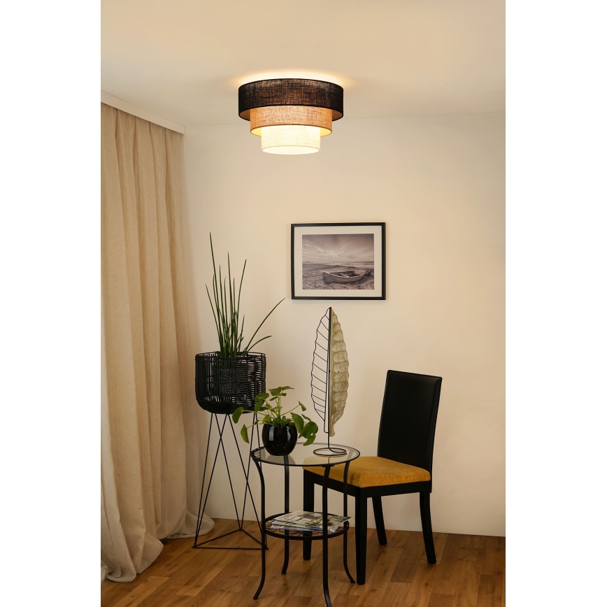 Brilagi - Φωτιστικό οροφής ASPEN LUNETA 1xE27/15W/230V διάμετρος 45 cm μαύρο/μπεζ/κρεμ