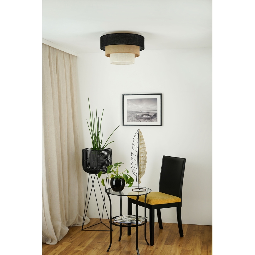 Brilagi - Φωτιστικό οροφής ASPEN LUNETA 1xE27/15W/230V διάμετρος 45 cm μαύρο/μπεζ/κρεμ