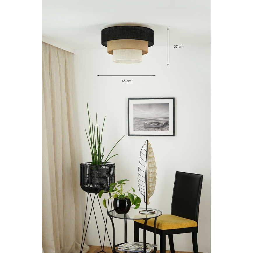 Brilagi - Φωτιστικό οροφής ASPEN LUNETA 1xE27/15W/230V διάμετρος 45 cm μαύρο/μπεζ/κρεμ