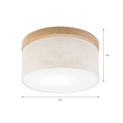 Brilagi - Φωτιστικό οροφής BELLADONNA 1xE27/15W/230V διάμετρος 30 cm κρεμ/δρυς