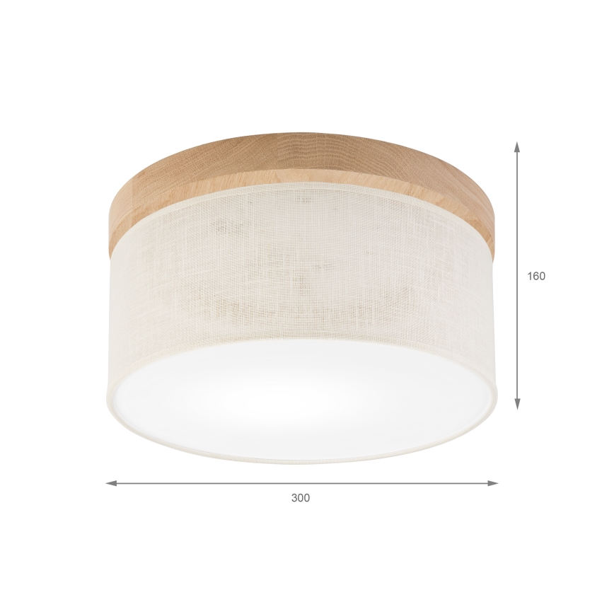 Brilagi - Φωτιστικό οροφής BELLADONNA 1xE27/15W/230V διάμετρος 30 cm κρεμ/δρυς