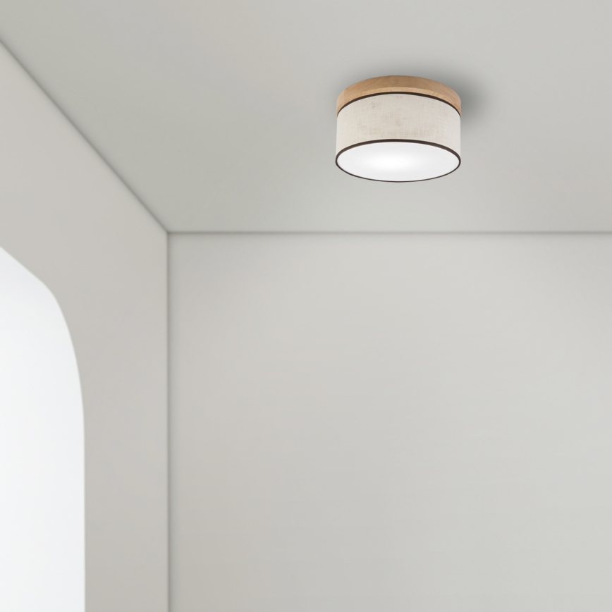 Brilagi - Φωτιστικό οροφής BELLADONNA 1xE27/15W/230V διάμετρος 30 cm κρεμ/δρυς