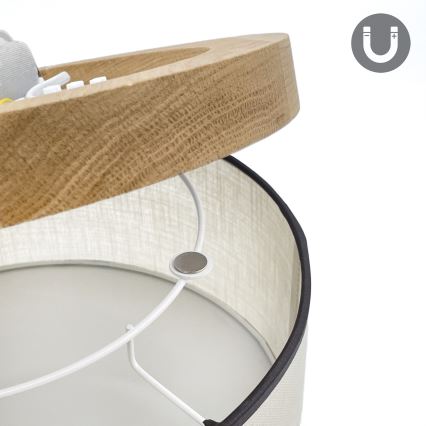Brilagi - Φωτιστικό οροφής BELLADONNA 1xE27/15W/230V διάμετρος 30 cm κρεμ/δρυς