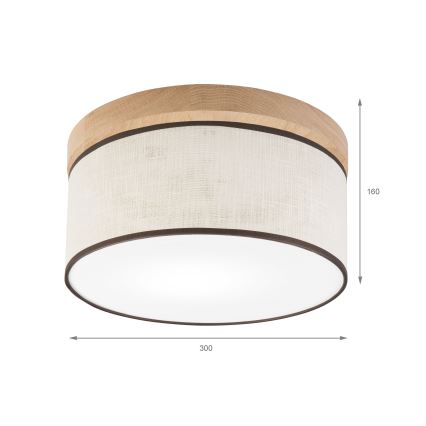 Brilagi - Φωτιστικό οροφής BELLADONNA 1xE27/15W/230V διάμετρος 30 cm κρεμ/δρυς