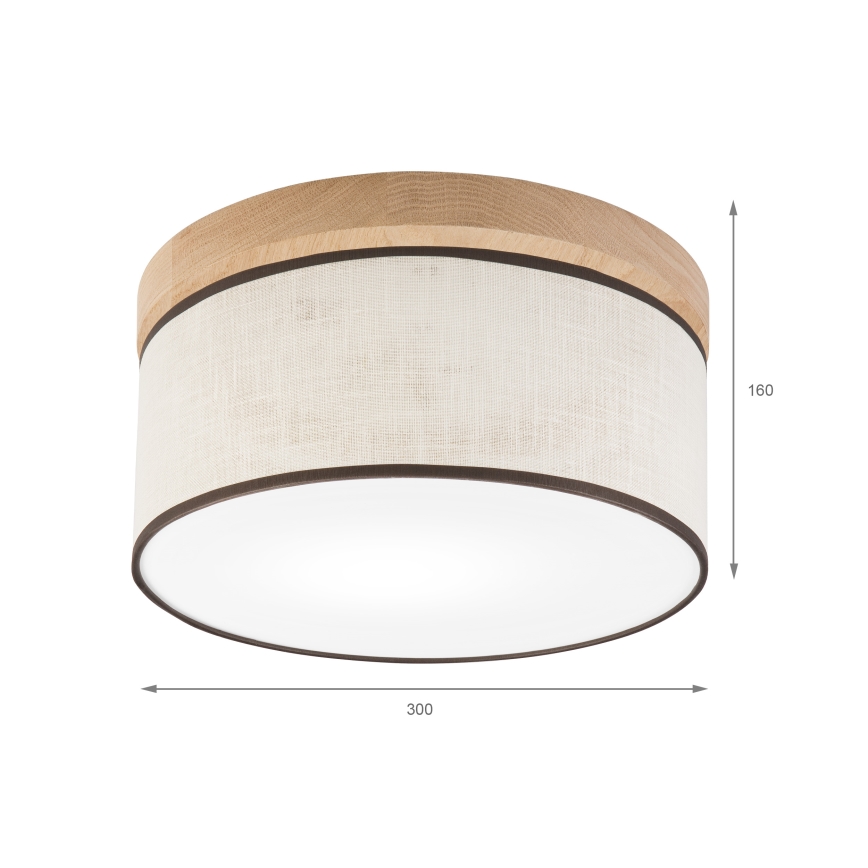 Brilagi - Φωτιστικό οροφής BELLADONNA 1xE27/15W/230V διάμετρος 30 cm κρεμ/δρυς