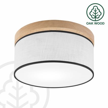 Brilagi - Φωτιστικό οροφής BELLADONNA 1xE27/15W/230V διάμετρος 30 cm λευκό/δρυς
