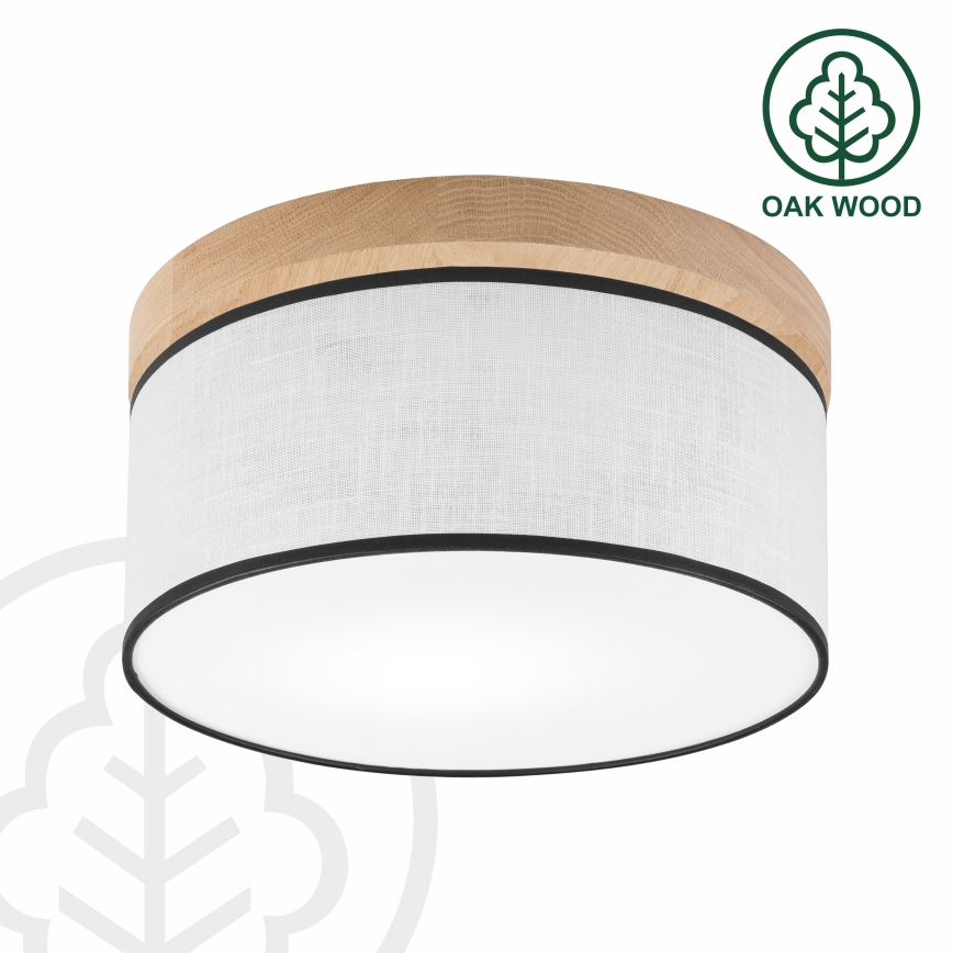 Brilagi - Φωτιστικό οροφής BELLADONNA 1xE27/15W/230V διάμετρος 30 cm λευκό/δρυς