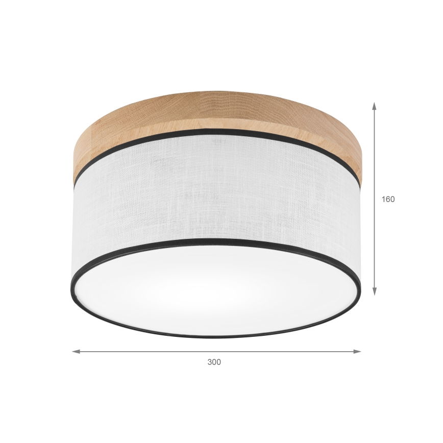 Brilagi - Φωτιστικό οροφής BELLADONNA 1xE27/15W/230V διάμετρος 30 cm λευκό/δρυς