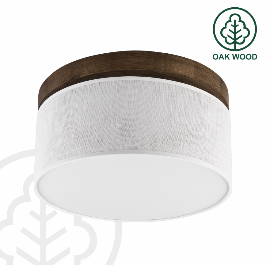 Brilagi - Φωτιστικό οροφής BELLADONNA 1xE27/15W/230V διάμετρος 30 cm λευκό/δρυς