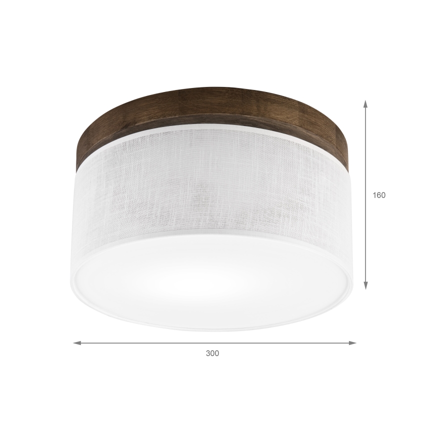 Brilagi - Φωτιστικό οροφής BELLADONNA 1xE27/15W/230V διάμετρος 30 cm λευκό/δρυς