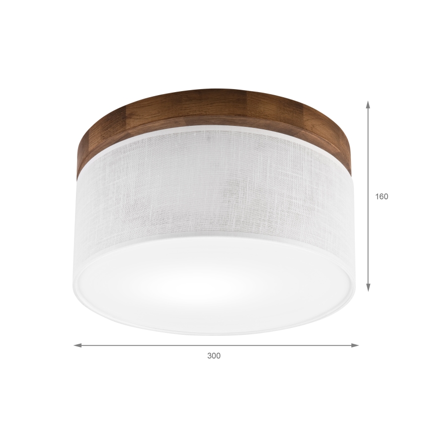 Brilagi - Φωτιστικό οροφής BELLADONNA 1xE27/15W/230V διάμετρος 30 cm λευκό/δρυς κερασιά