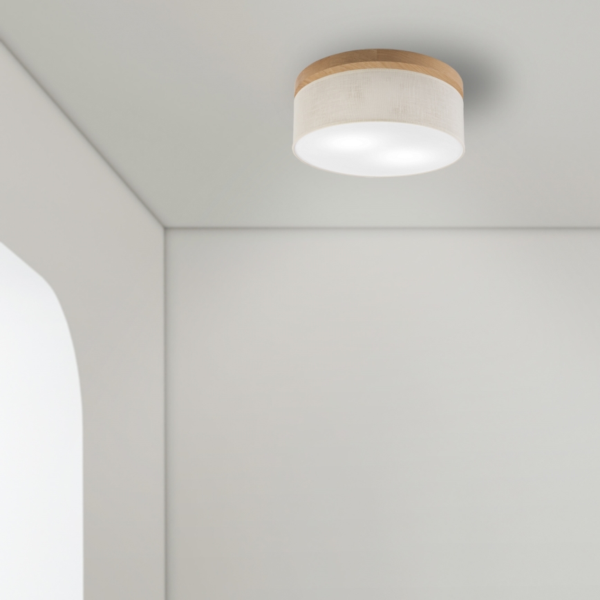 Brilagi - Φωτιστικό οροφής BELLADONNA 2xE27/15W/230V διάμετρος 40 cm κρεμ/δρυς