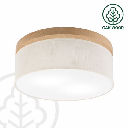 Brilagi - Φωτιστικό οροφής BELLADONNA 2xE27/15W/230V διάμετρος 40 cm κρεμ/δρυς