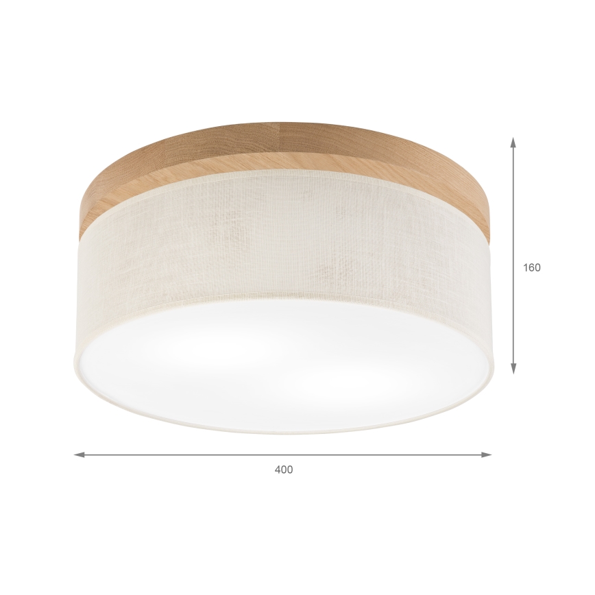 Brilagi - Φωτιστικό οροφής BELLADONNA 2xE27/15W/230V διάμετρος 40 cm κρεμ/δρυς