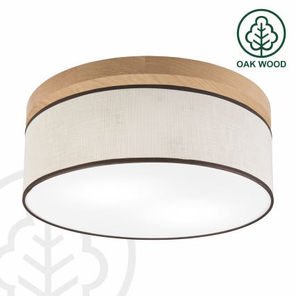 Brilagi - Φωτιστικό οροφής BELLADONNA 2xE27/15W/230V διάμετρος 40 cm κρεμ/δρυς