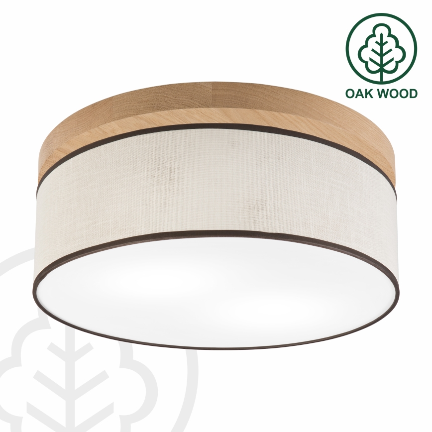 Brilagi - Φωτιστικό οροφής BELLADONNA 2xE27/15W/230V διάμετρος 40 cm κρεμ/δρυς