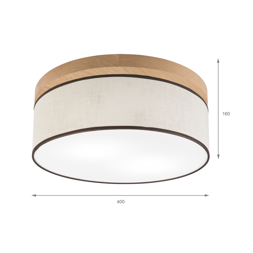 Brilagi - Φωτιστικό οροφής BELLADONNA 2xE27/15W/230V διάμετρος 40 cm κρεμ/δρυς