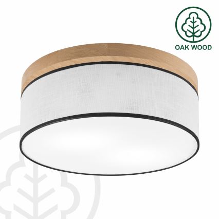 Brilagi - Φωτιστικό οροφής BELLADONNA 2xE27/15W/230V διάμετρος 40 cm λευκό/δρυς