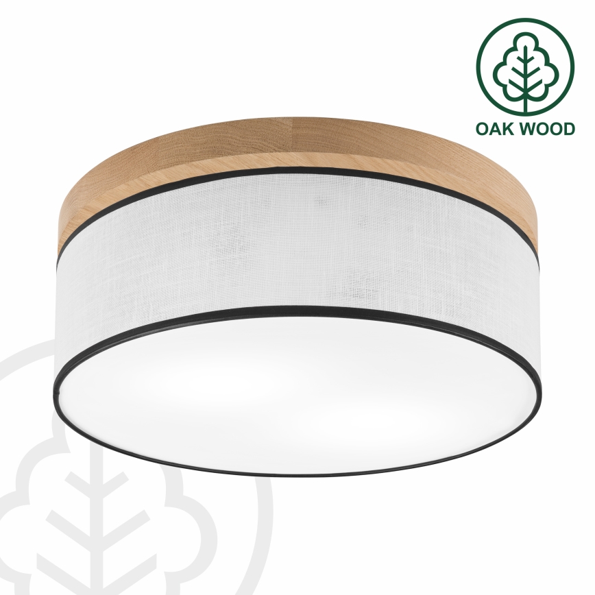 Brilagi - Φωτιστικό οροφής BELLADONNA 2xE27/15W/230V διάμετρος 40 cm λευκό/δρυς
