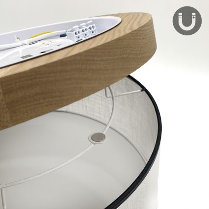 Brilagi - Φωτιστικό οροφής BELLADONNA 2xE27/15W/230V διάμετρος 40 cm λευκό/δρυς