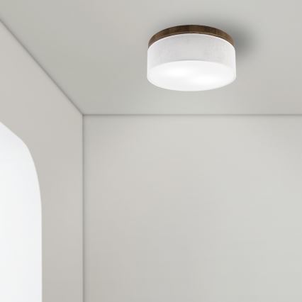 Brilagi - Φωτιστικό οροφής BELLADONNA 2xE27/15W/230V διάμετρος 40 cm λευκό/δρυς