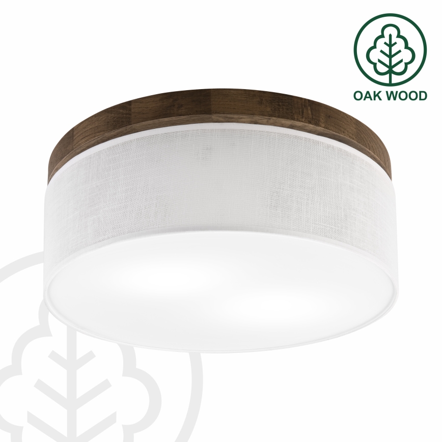 Brilagi - Φωτιστικό οροφής BELLADONNA 2xE27/15W/230V διάμετρος 40 cm λευκό/δρυς
