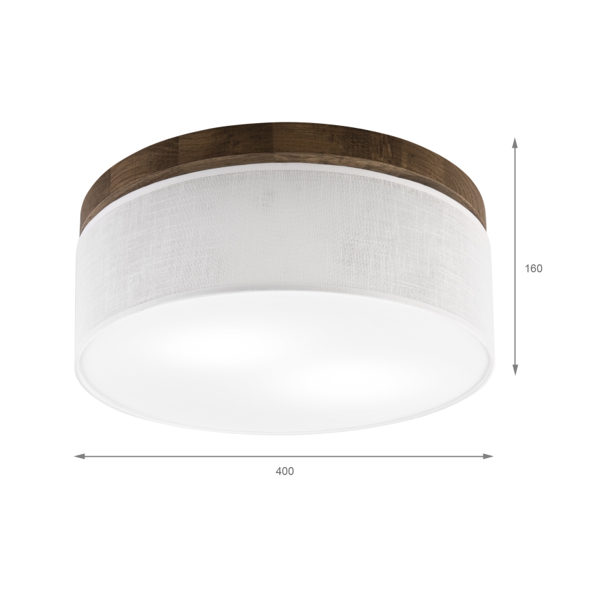Brilagi - Φωτιστικό οροφής BELLADONNA 2xE27/15W/230V διάμετρος 40 cm λευκό/δρυς