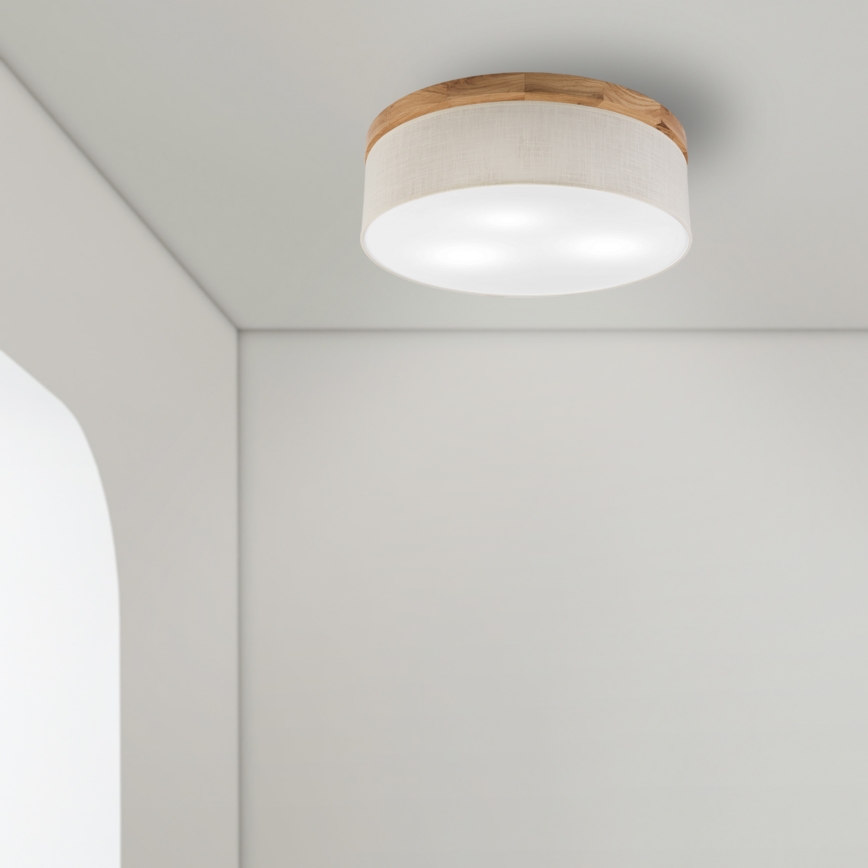 Brilagi - Φωτιστικό οροφής BELLADONNA 3xE27/15W/230V διάμετρος 50 cm κρεμ/δρυς