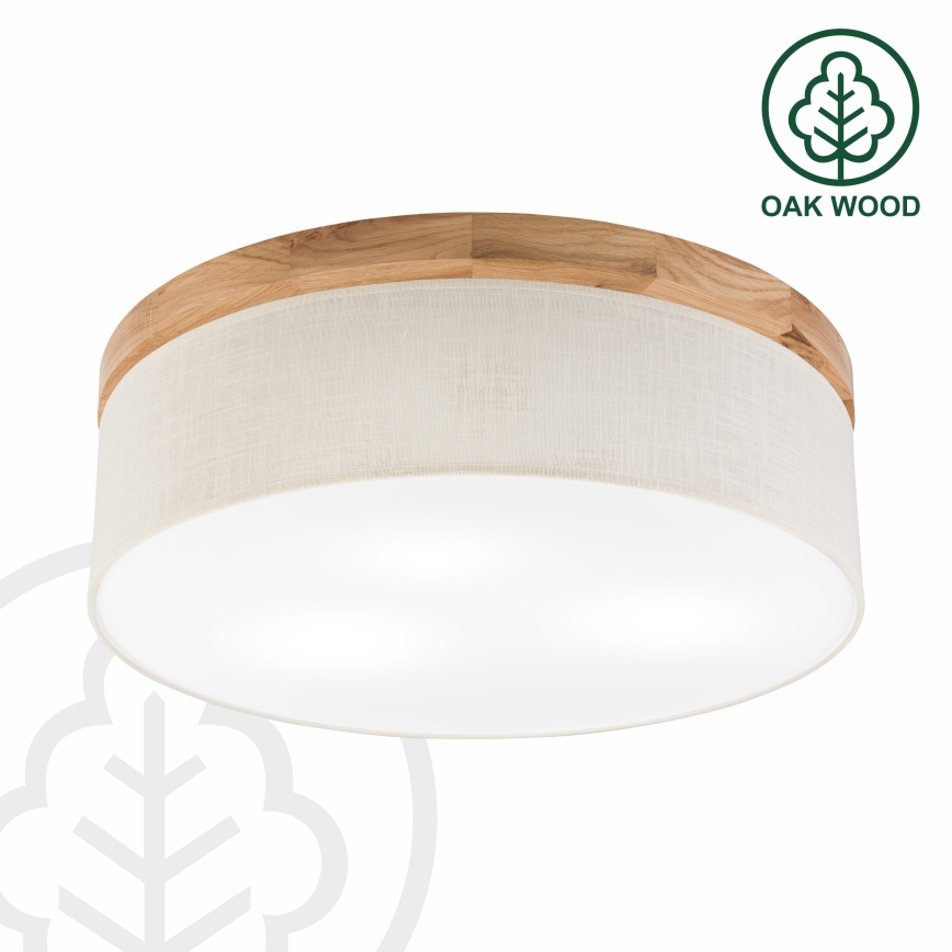 Brilagi - Φωτιστικό οροφής BELLADONNA 3xE27/15W/230V διάμετρος 50 cm κρεμ/δρυς