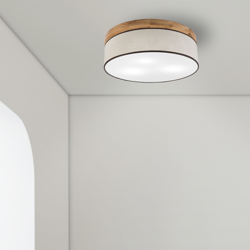 Brilagi - Φωτιστικό οροφής BELLADONNA 3xE27/15W/230V διάμετρος 50 cm κρεμ/δρυς