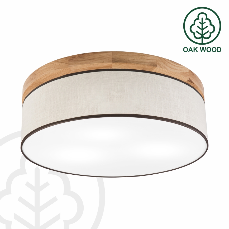 Brilagi - Φωτιστικό οροφής BELLADONNA 3xE27/15W/230V διάμετρος 50 cm κρεμ/δρυς